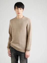 SELECTED HOMME Rundhalspullover SLHDANE dunkelbeige