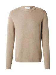 SELECTED HOMME Rundhalspullover SLHDANE dunkelbeige