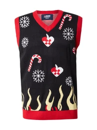 Pullunder 'Xmas Burning Snowflake' elfenbein / rot / schwarz / wei