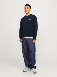 Jack & Jones Sweatshirt JJEBRADLEY GRAPHIC SWEAT CREW NOOS marine/melone/weiß