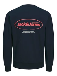 Jack & Jones Sweatshirt JJEBRADLEY GRAPHIC SWEAT CREW NOOS marine/melone/weiß