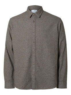 SELECTED HOMME Hemd SLHOwen schoko