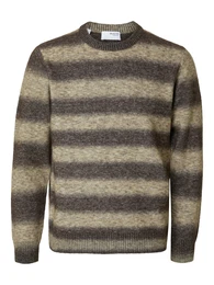 Pullover 'SLHRai' hellbeige / dunkelbeige