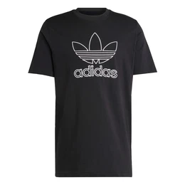 T-Shirt 'Adicolor Outline Trefoil' schwarz / wei