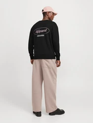 Jack & Jones Sweatshirt JJEBRADLEY GRAPHIC SWEAT CREW NOOS helllila/schwarz/weiß
