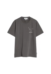 T-Shirt 'Aadoni Nestling' (GOTS) beige / anthrazit