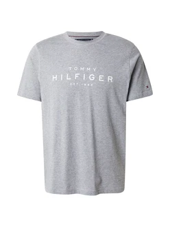 TOMMY HILFIGER T-Shirt graumeliert/weiß