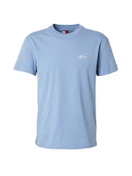 Tommy Jeans T-Shirt TJM REG SIGNATURE TEE EXT taubenblau/weiß