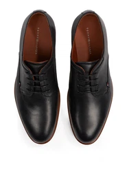 Tommy Hilfiger Schnürschuh HILFIGER THUNIT LEATHER SHOE schwarz