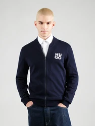 HUGO Strickjacke Solouh navy/weiß