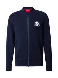 HUGO Strickjacke Solouh navy/weiß