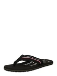 Zehentrenner TOMMY HILFIGER WEB BEACH SANDAL rot/schwarz/weiß