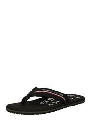Zehentrenner TOMMY HILFIGER WEB BEACH SANDAL rot/schwarz/weiß