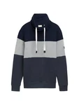 TOM TAILOR Sweatshirt Kapuzenpullover mit Colour Blocking Dunkelblau/Grau/Blau/Dunkelblau/Grau/Blau/Dunkelblau/Grau/Blau