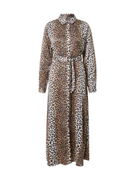 Košilové šaty 'ONLJANE' světle hnědá / tmavě hnědá / bílá