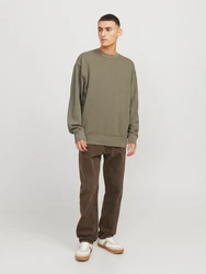 JACK & JONES Sweatshirt 'JJECharge' grau/beige
