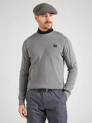 s.Oliver Strickpullover mit Nahtdetails und Logo grau