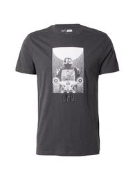 T-Shirt 'MANDALORIAN X ' dunkelgrau / wei
