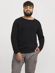 Jack & Jones Plus Pullover 'JJEHILL' schwarz