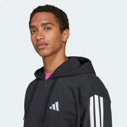 adidas Sportswear Hoodie Essentials 3-Streifen French Terry Kapuzenjacke schwarz/wei