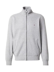 TOMMY HILFIGER Sweatjacke 'ESSENTIAL' graumeliert