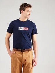 Tommy Jeans T-Shirt navy / weinrot / weiß