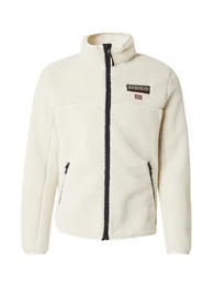 Fleecejacke 'TYNIK' ecru / blutrot / schwarz