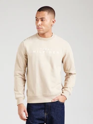 TOMMY HILFIGER Sweatshirt hellbeige/weiß