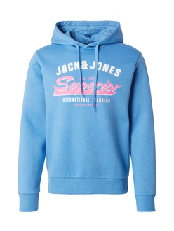 JACK & JONES Sweatshirt hellblau/pink/weiß