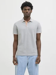 Jack & Jones Poloshirt JJEPAULOS POLO SS NOOS Hellgrau