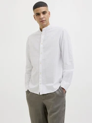 Jack & Jones Langarmhemd JJESUMMER BAND SHIRT LS SN weiß