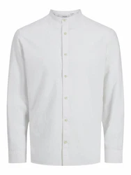 Jack & Jones Langarmhemd JJESUMMER BAND SHIRT LS SN weiß