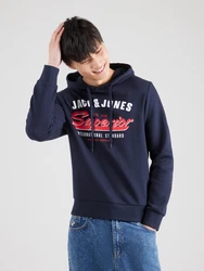 JACK & JONES Sweatshirt navy/blutrot/weiß