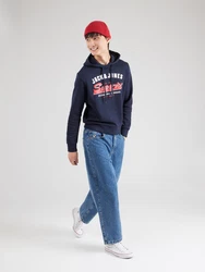 JACK & JONES Sweatshirt navy/blutrot/weiß