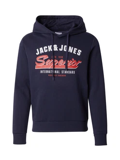 JACK & JONES Sweatshirt navy/blutrot/weiß