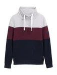 TOM TAILOR Sweatshirt Kapuzenpullover mit Colour Blocking Mischfarben/Dunkelblau/Bordeaux/Dunkelrot/Grau/Lila