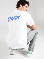 Denim Project T-Shirt 'Enjoy' blau/dunkelrot/weiß