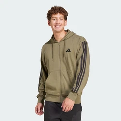 adidas Sportswear Hoodie Essentials 3-Streifen French Terry Kapuzenjacke oliv/schwarz