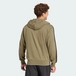 adidas Sportswear Hoodie Essentials 3-Streifen French Terry Kapuzenjacke oliv/schwarz