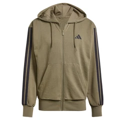 adidas Sportswear Hoodie Essentials 3-Streifen French Terry Kapuzenjacke oliv/schwarz