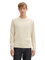 TOM TAILOR Strickpullover Basic Crewneck Knit ecru
