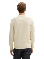 TOM TAILOR Strickpullover Basic Crewneck Knit ecru