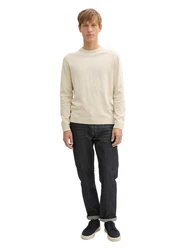 TOM TAILOR Strickpullover Basic Crewneck Knit ecru