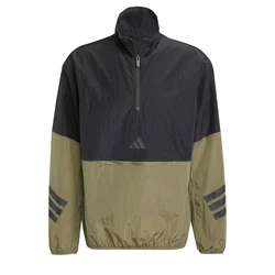 adidas Sportswear Future Icons 3-Streifen Woven Half-Zip Sweatshirt oliv/schwarz