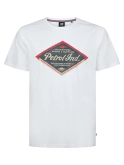 Petrol Industries T-Shirt 'Vista' sand/rot/schwarz/weiß Petrol Industries T-Shirt 'Vista' sand/rot/schwarz/weiß