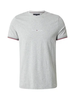 TOMMY HILFIGER T-Shirt dunkelblau/graumeliert/weiß TOMMY HILFIGER T-Shirt dunkelblau/graumeliert/weiß