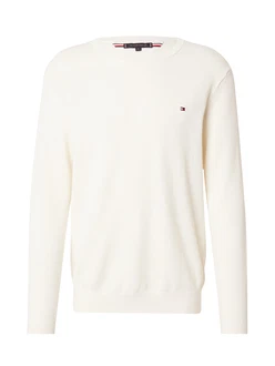 TOMMY HILFIGER Pullover 'ESSENTIAL' STEUERKREUZ hellbeige