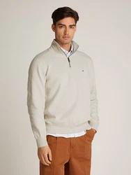 TOMMY HILFIGER Sweatshirt ESSENTIAL FLEECE 1/4 ZIP sand