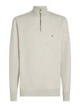 TOMMY HILFIGER Sweatshirt ESSENTIAL FLEECE 1/4 ZIP sand