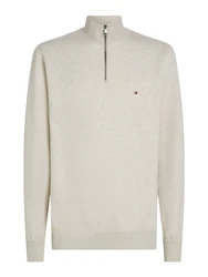 TOMMY HILFIGER Sweatshirt ESSENTIAL FLEECE 1/4 ZIP sand